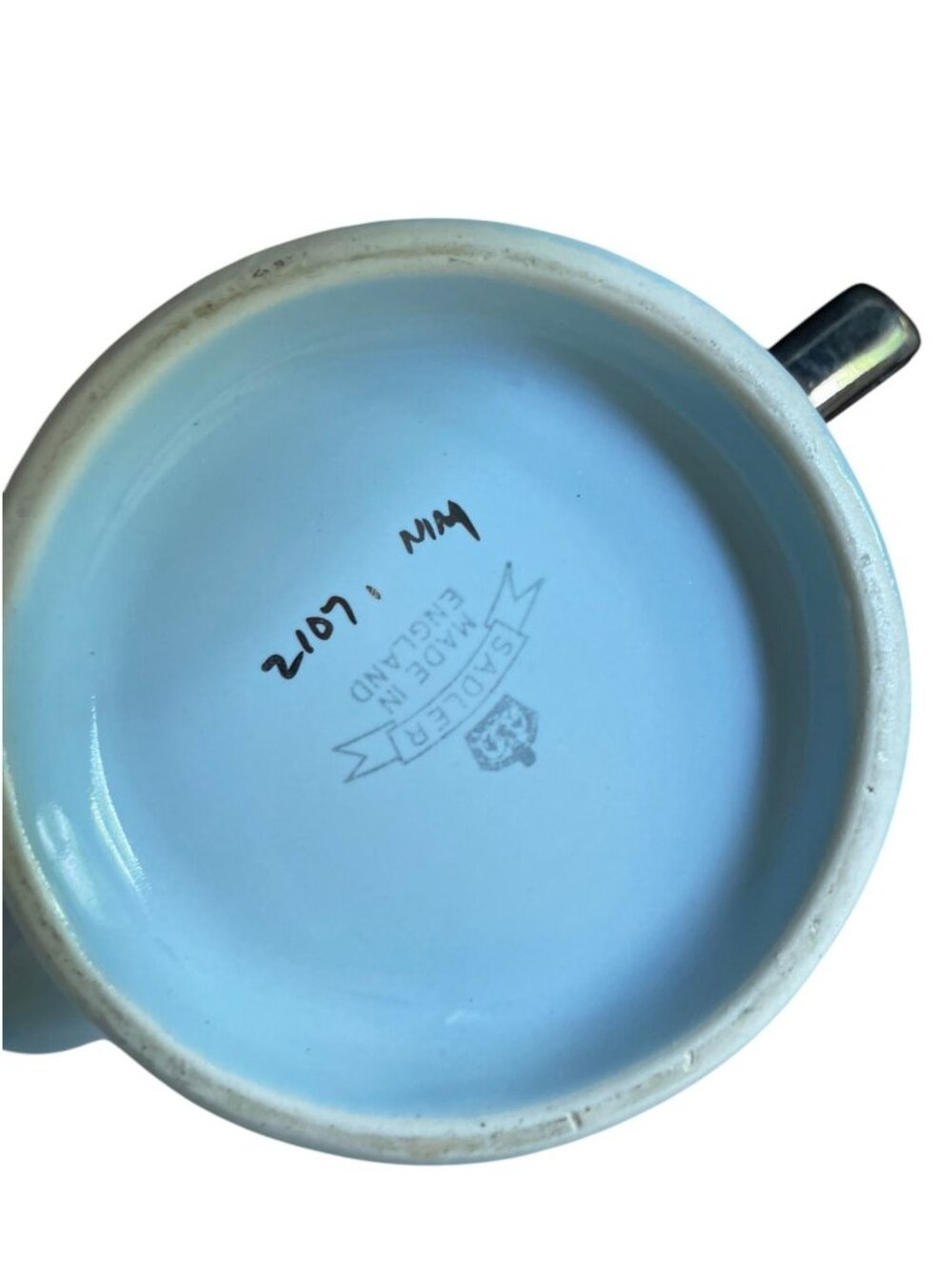 Vintage Sadler England Art Deco Fluted Teapot – Soft Blue & Silver Trim - Picture 4 of 9